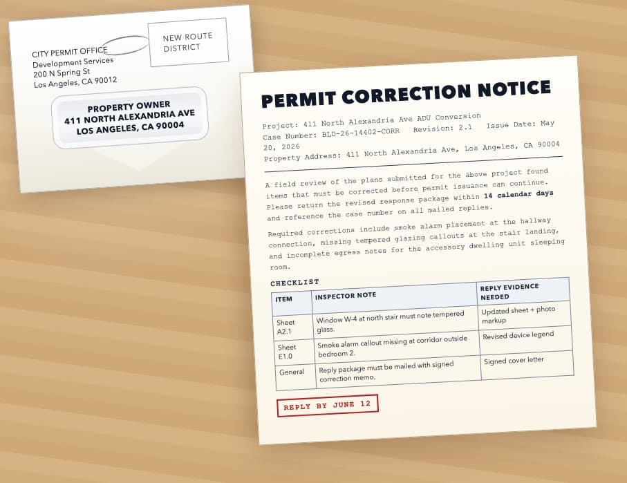 Permit and inspection mail workflow